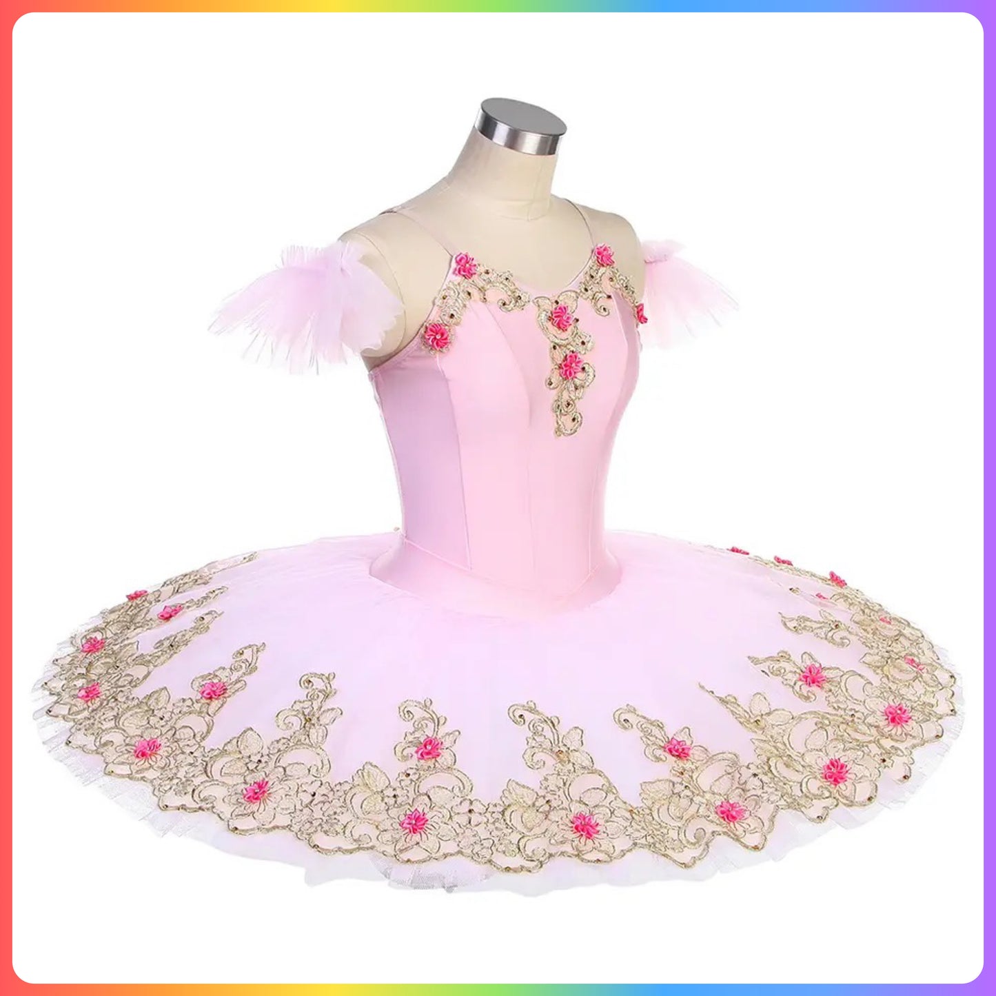 Pink & Gold Professional Ballet Pancake Tutu (Child & Adult Sizes)
