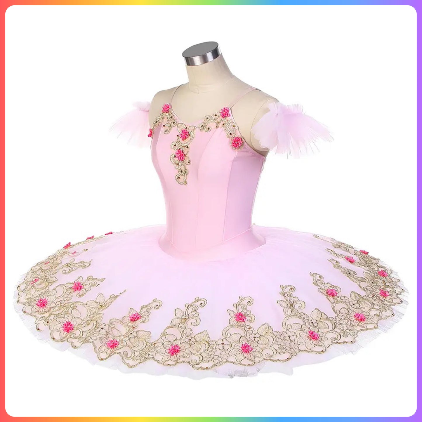 Pink & Gold Professional Ballet Pancake Tutu (Child & Adult Sizes)
