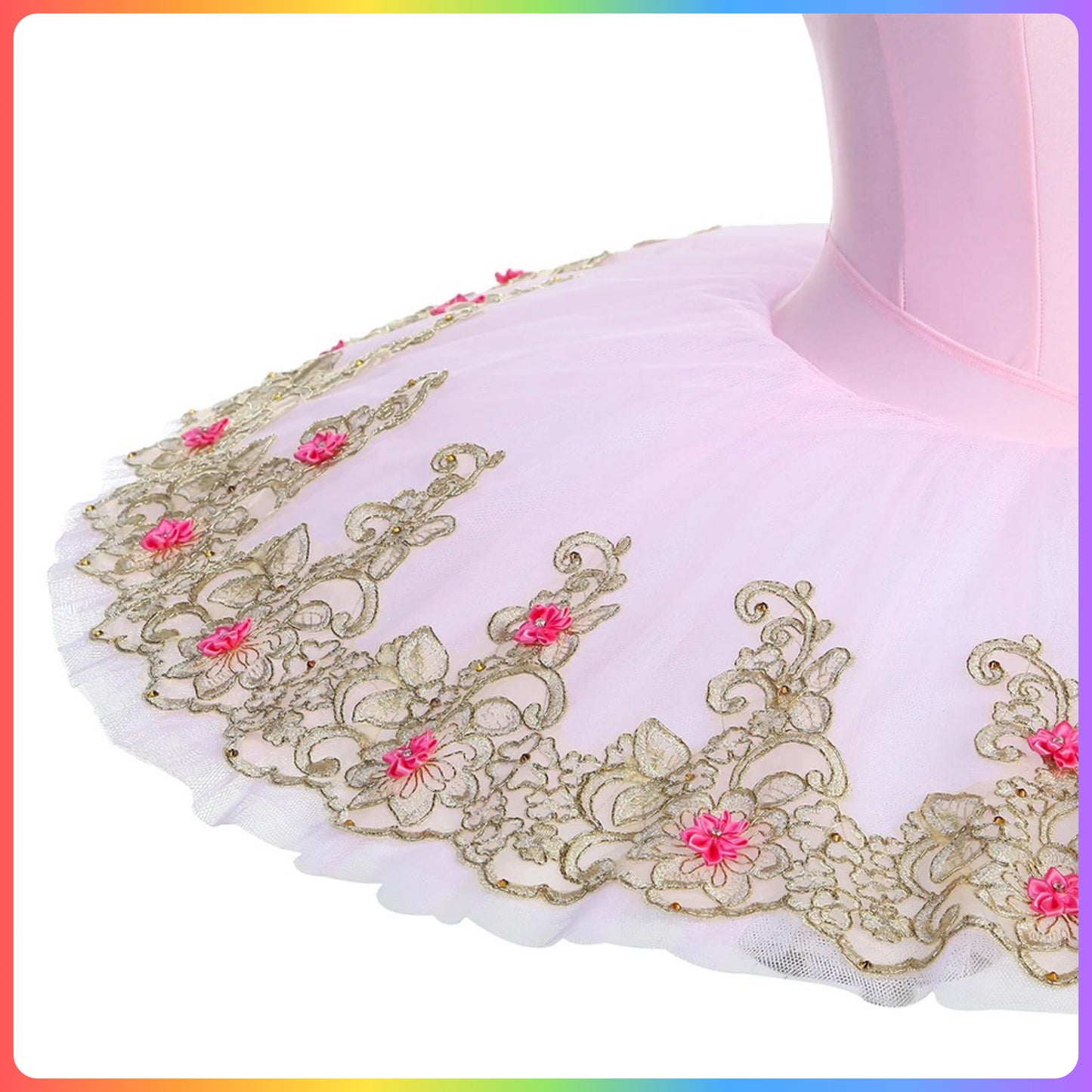 Pink & Gold Professional Ballet Pancake Tutu (Child & Adult Sizes)