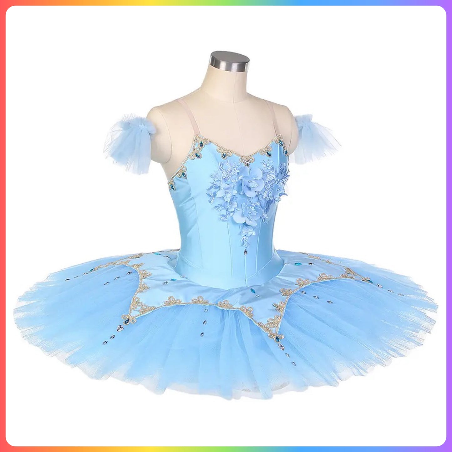 Floral Bodice Professional Ballet Pancake Tutu (Child & Adult Sizes)