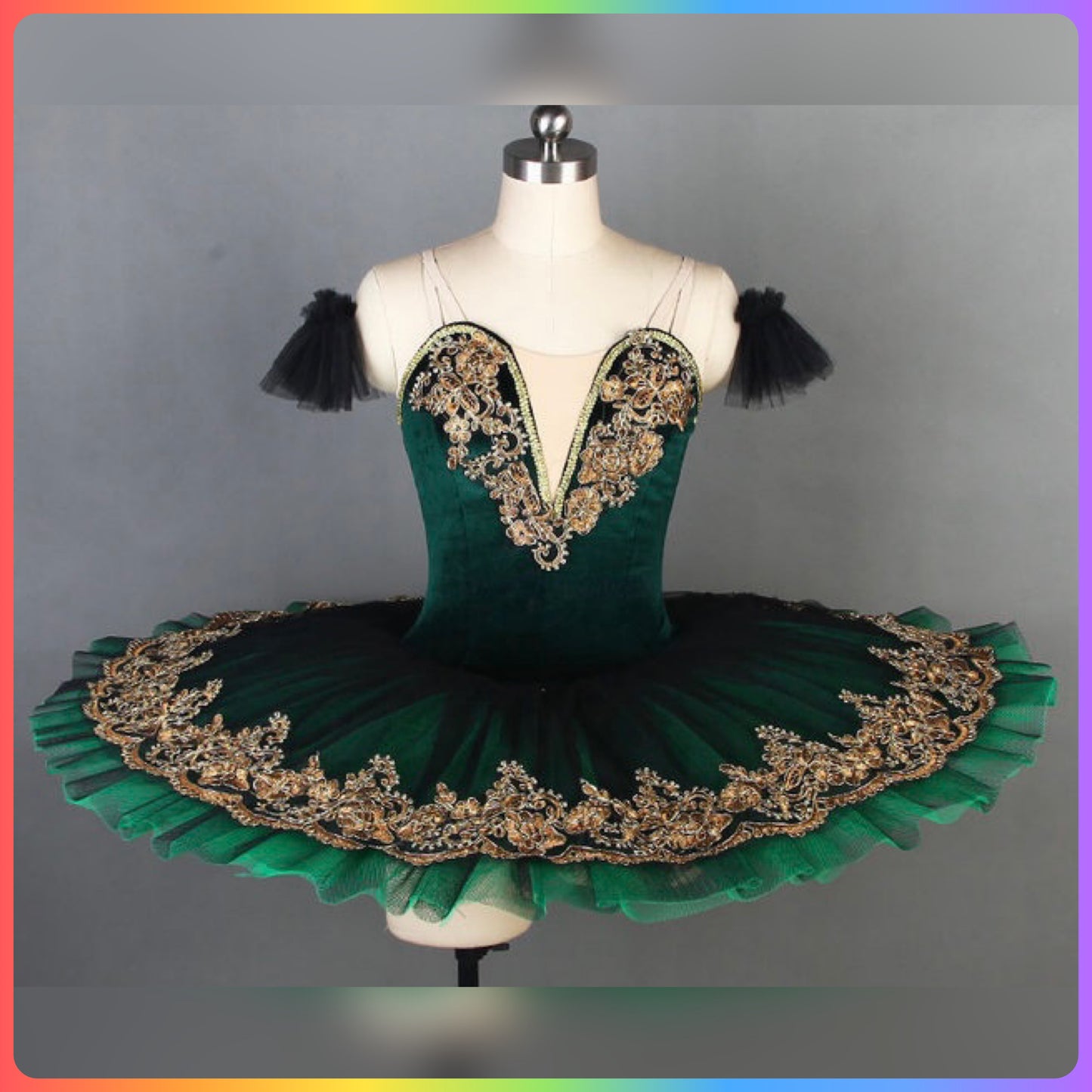 Classical Gold Trim Professional Ballet Pancake Tutu (Child & Adult Sizes)