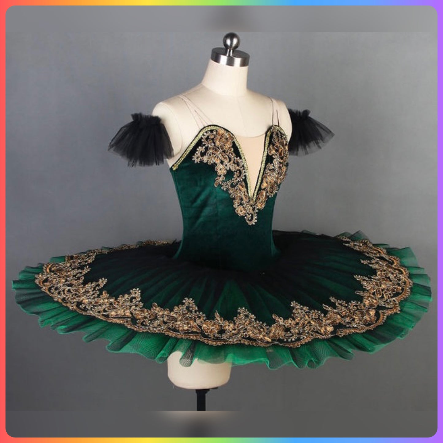 Classical Gold Trim Professional Ballet Pancake Tutu (Child & Adult Sizes)