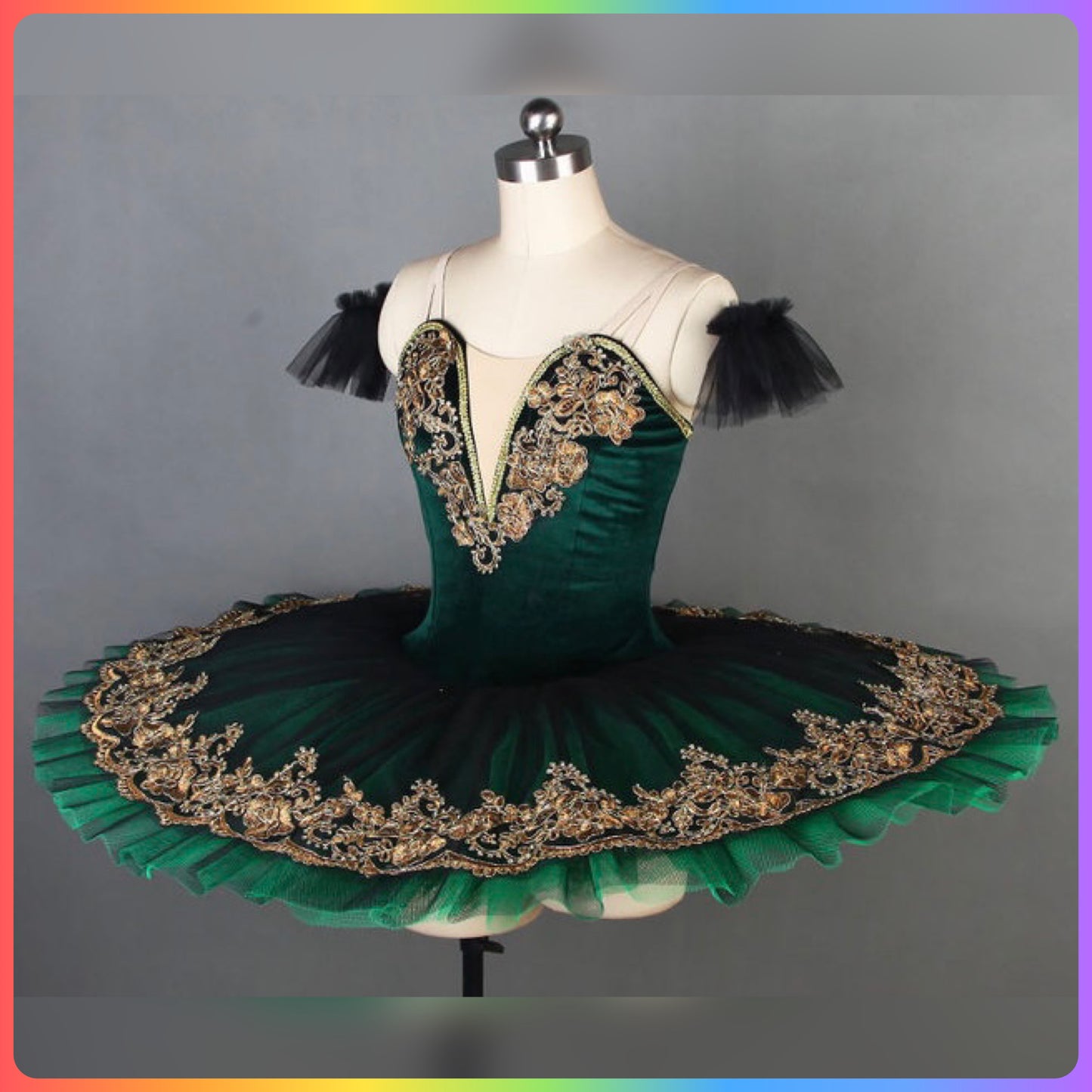 Classical Gold Trim Professional Ballet Pancake Tutu (Child & Adult Sizes)