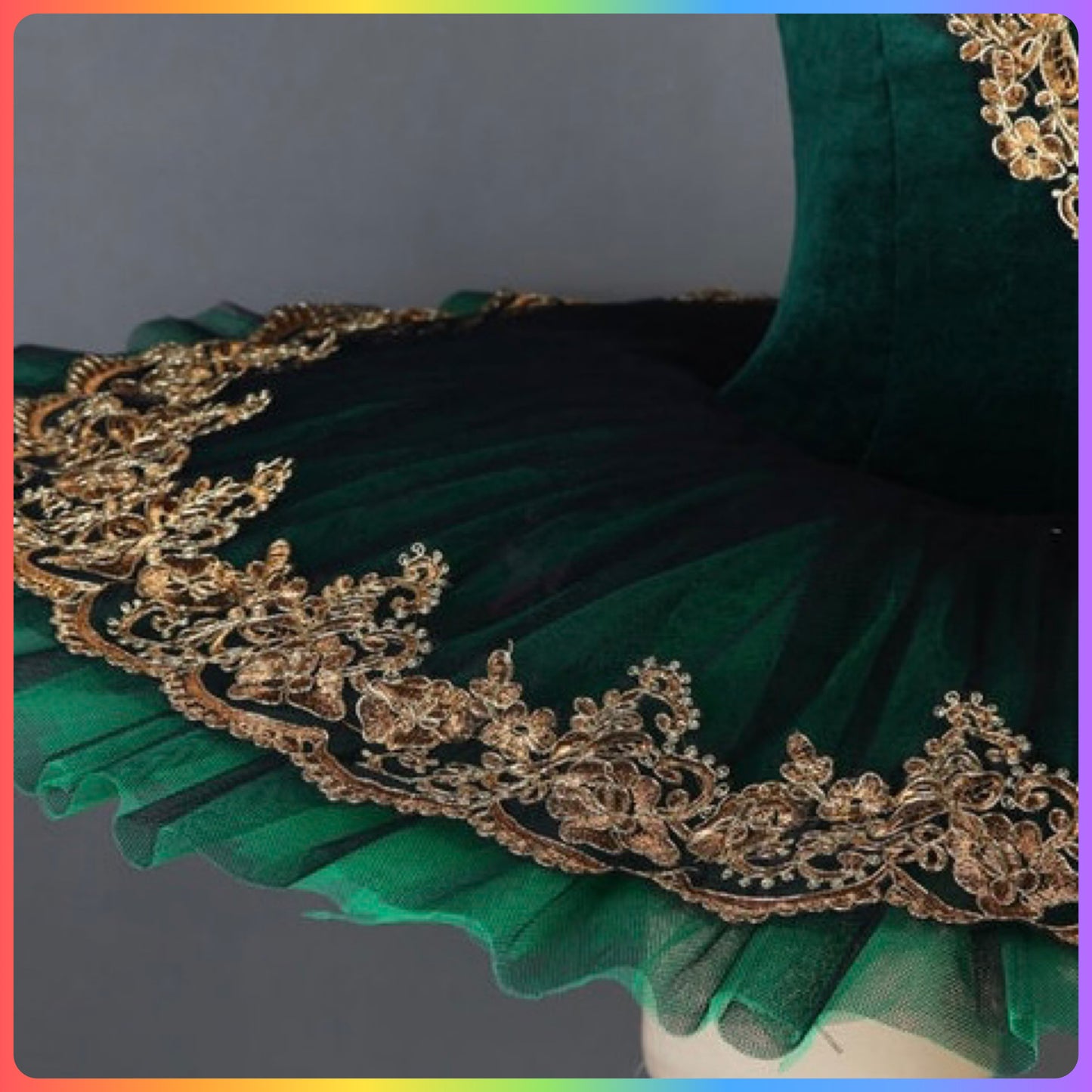 Classical Gold Trim Professional Ballet Pancake Tutu (Child & Adult Sizes)