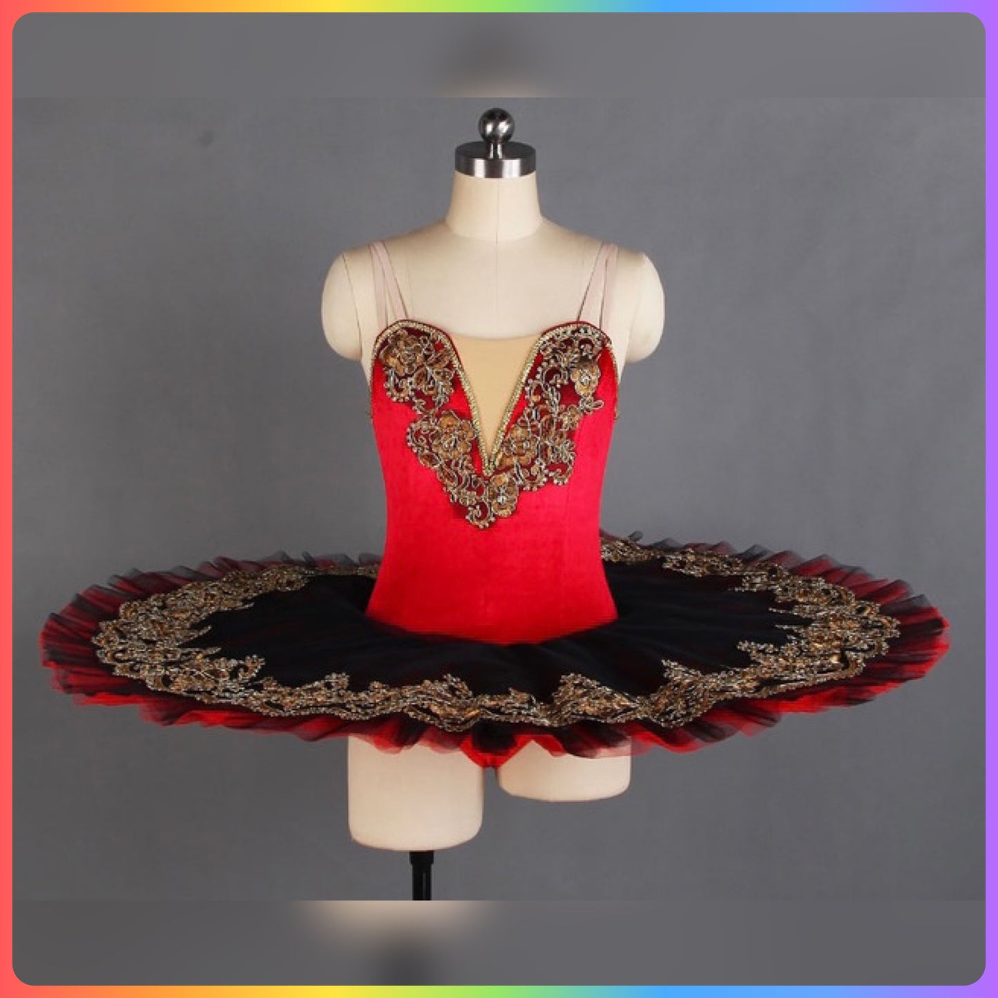 Classical Gold Trim Professional Ballet Pancake Tutu (Child & Adult Sizes)