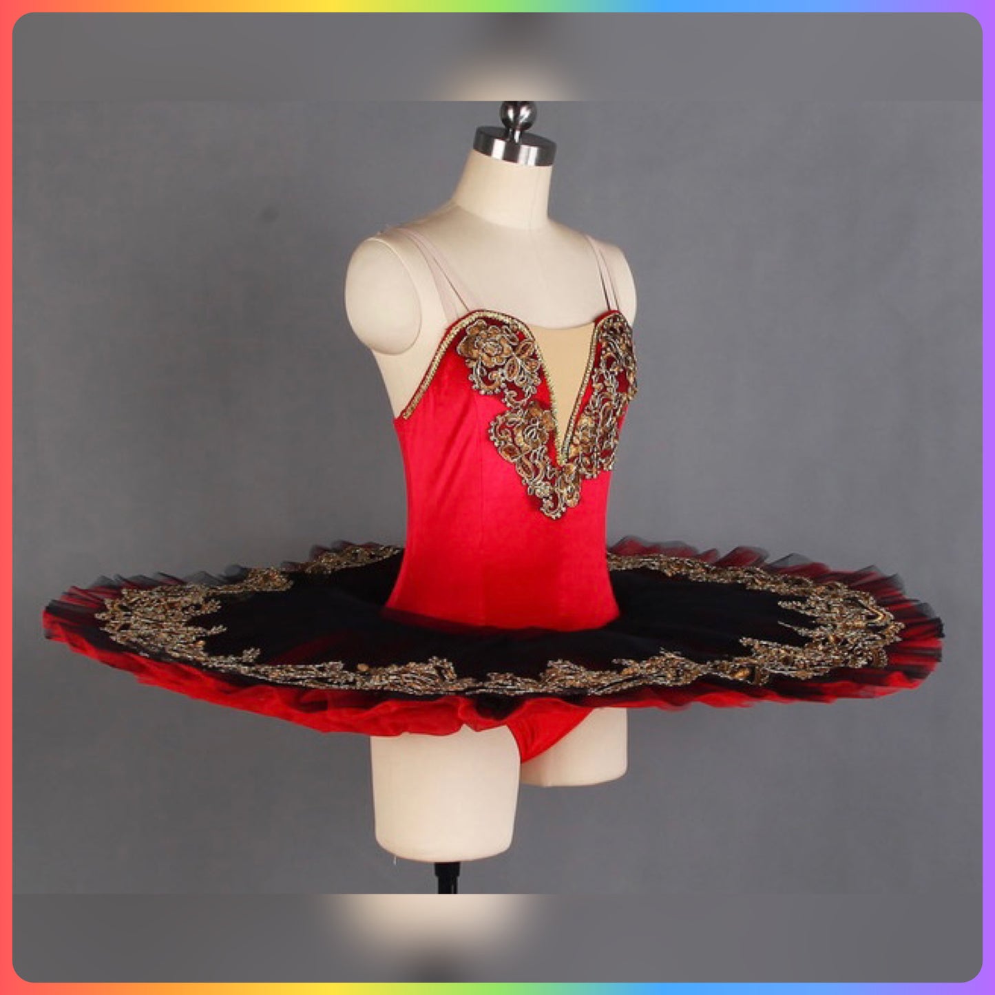 Classical Gold Trim Professional Ballet Pancake Tutu (Child & Adult Sizes)