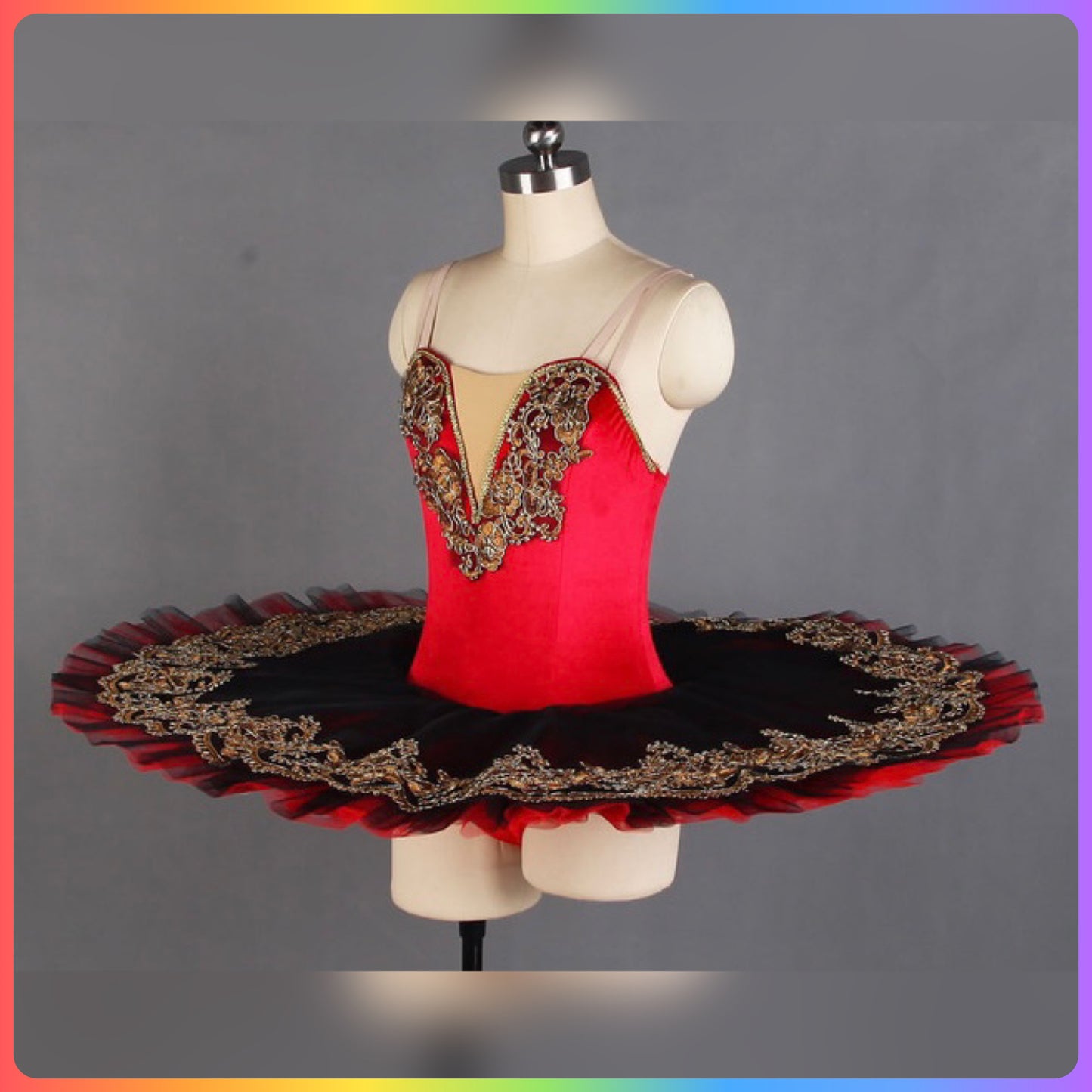 Classical Gold Trim Professional Ballet Pancake Tutu (Child & Adult Sizes)