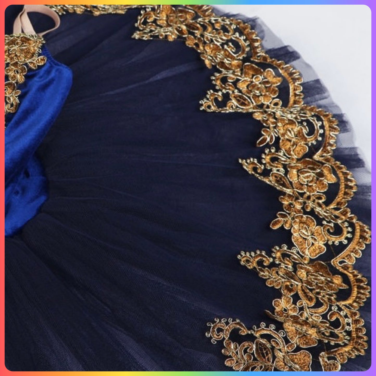 Classical Gold Trim Professional Ballet Pancake Tutu (Child & Adult Sizes)