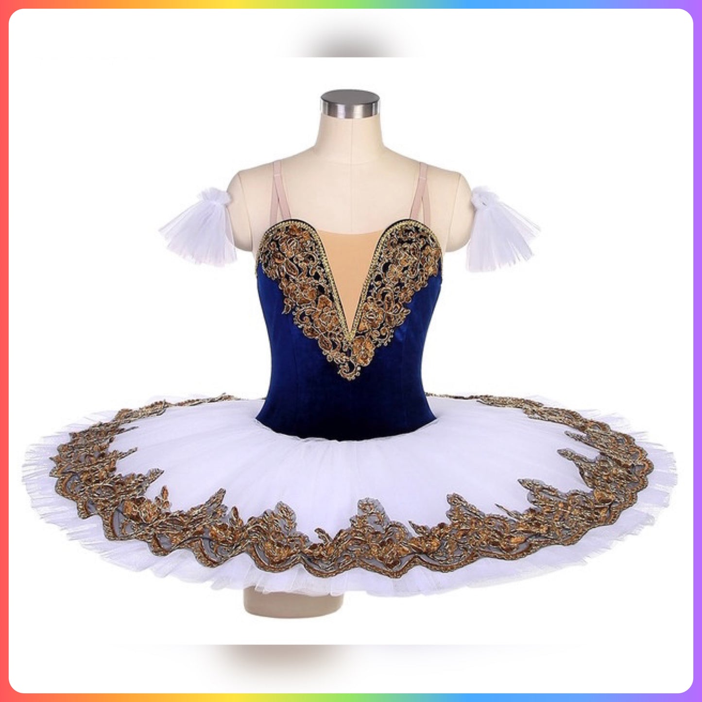 Classical Gold Trim Professional Ballet Pancake Tutu (Child & Adult Sizes)