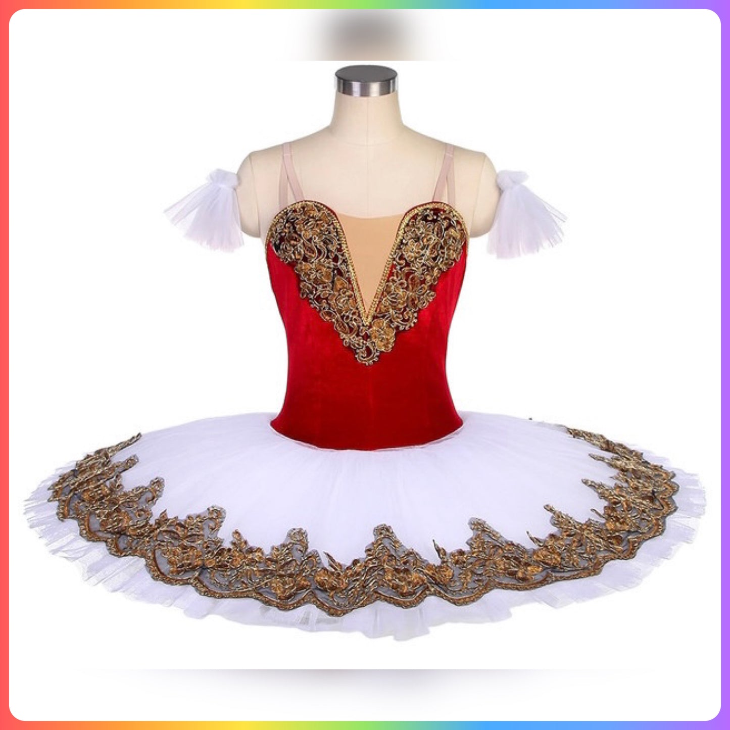 Classical Gold Trim Professional Ballet Pancake Tutu (Child & Adult Sizes)