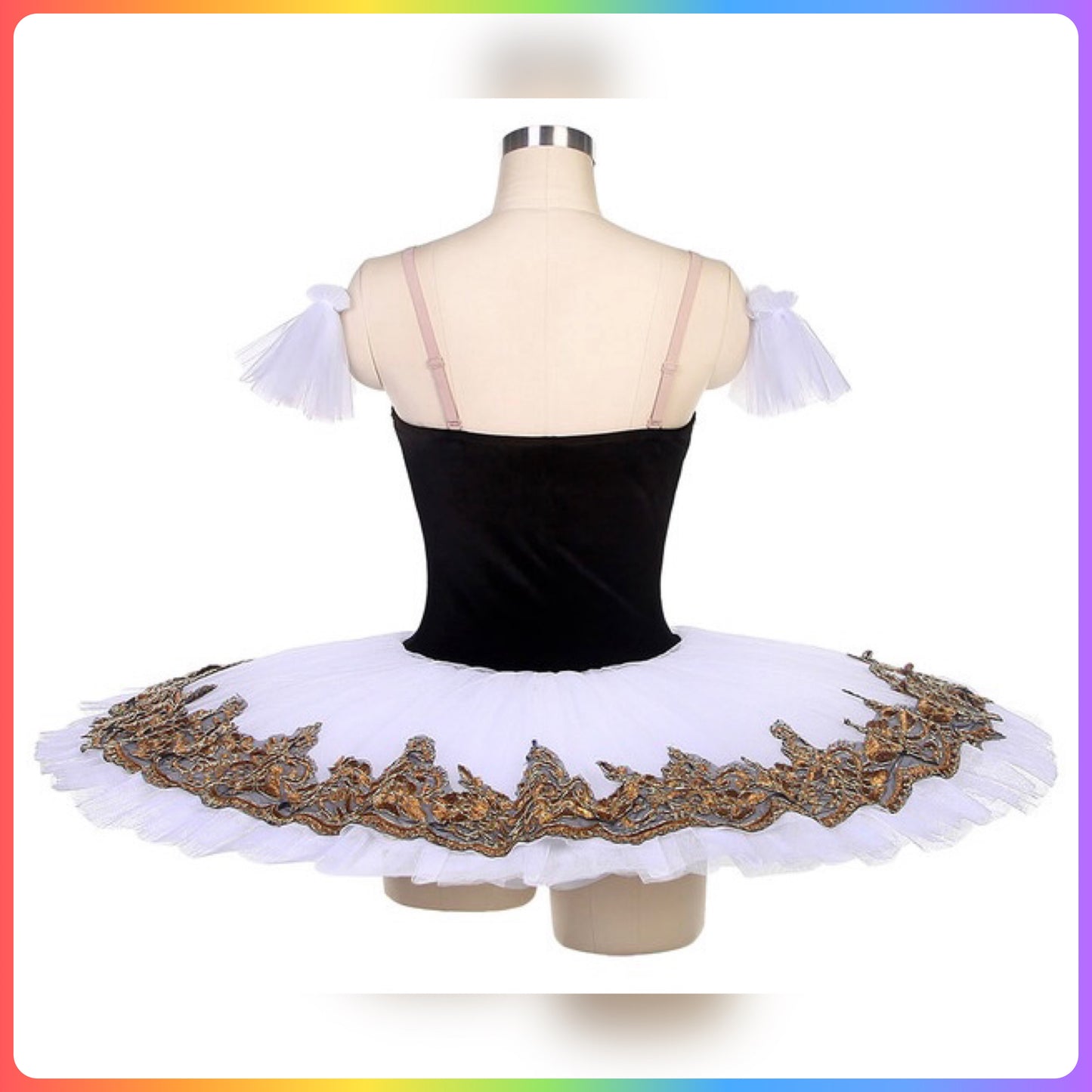 Classical Gold Trim Professional Ballet Pancake Tutu (Child & Adult Sizes)