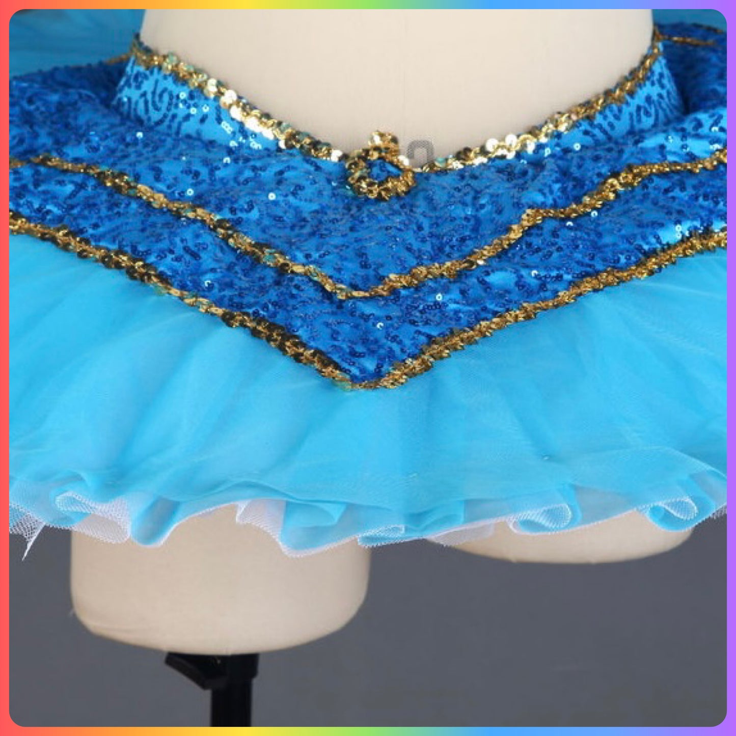 Blue Sequin Professional Ballet Pancake Tutu (Child & Adult Sizes)