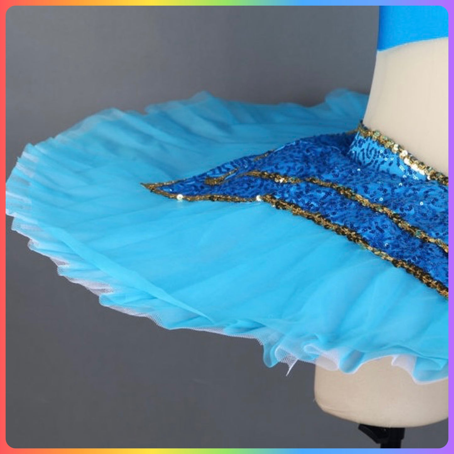 Blue Sequin Professional Ballet Pancake Tutu (Child & Adult Sizes)