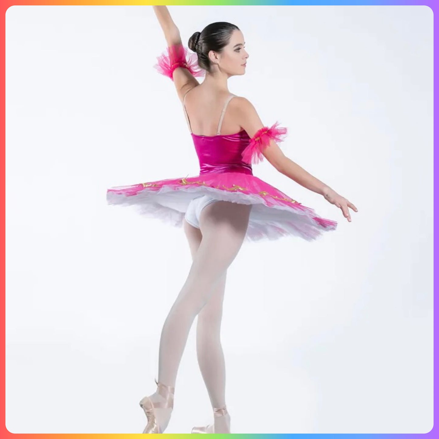 Hot Pink / Green Professional Ballet Pancake Tutu (Child & Adult Sizes)