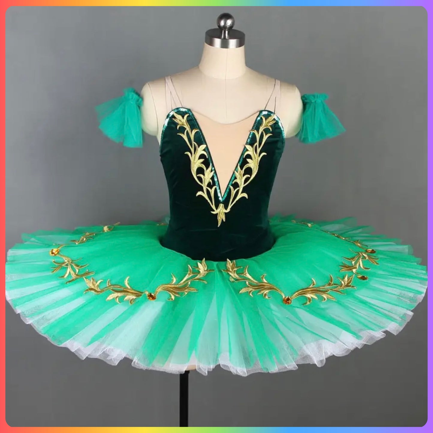Hot Pink / Green Professional Ballet Pancake Tutu (Child & Adult Sizes)