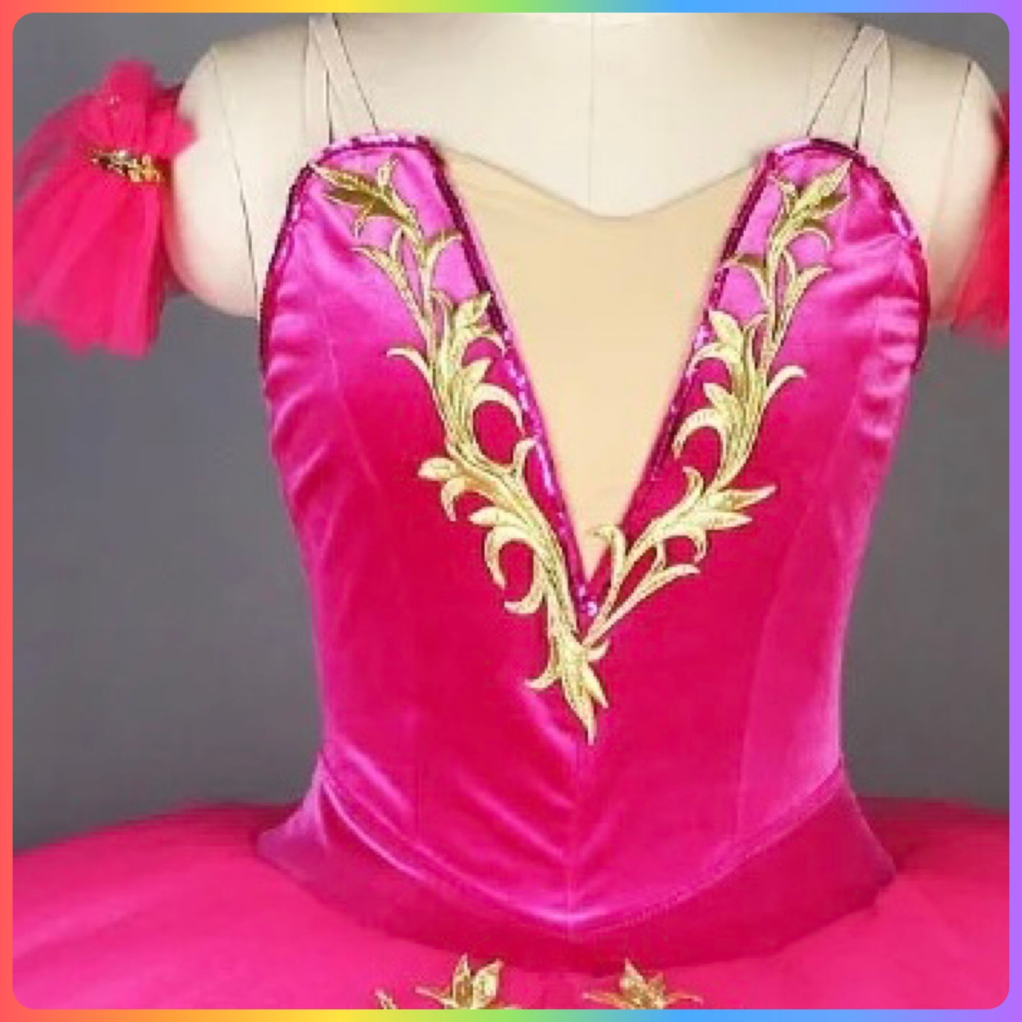 Hot Pink / Green Professional Ballet Pancake Tutu (Child & Adult Sizes)