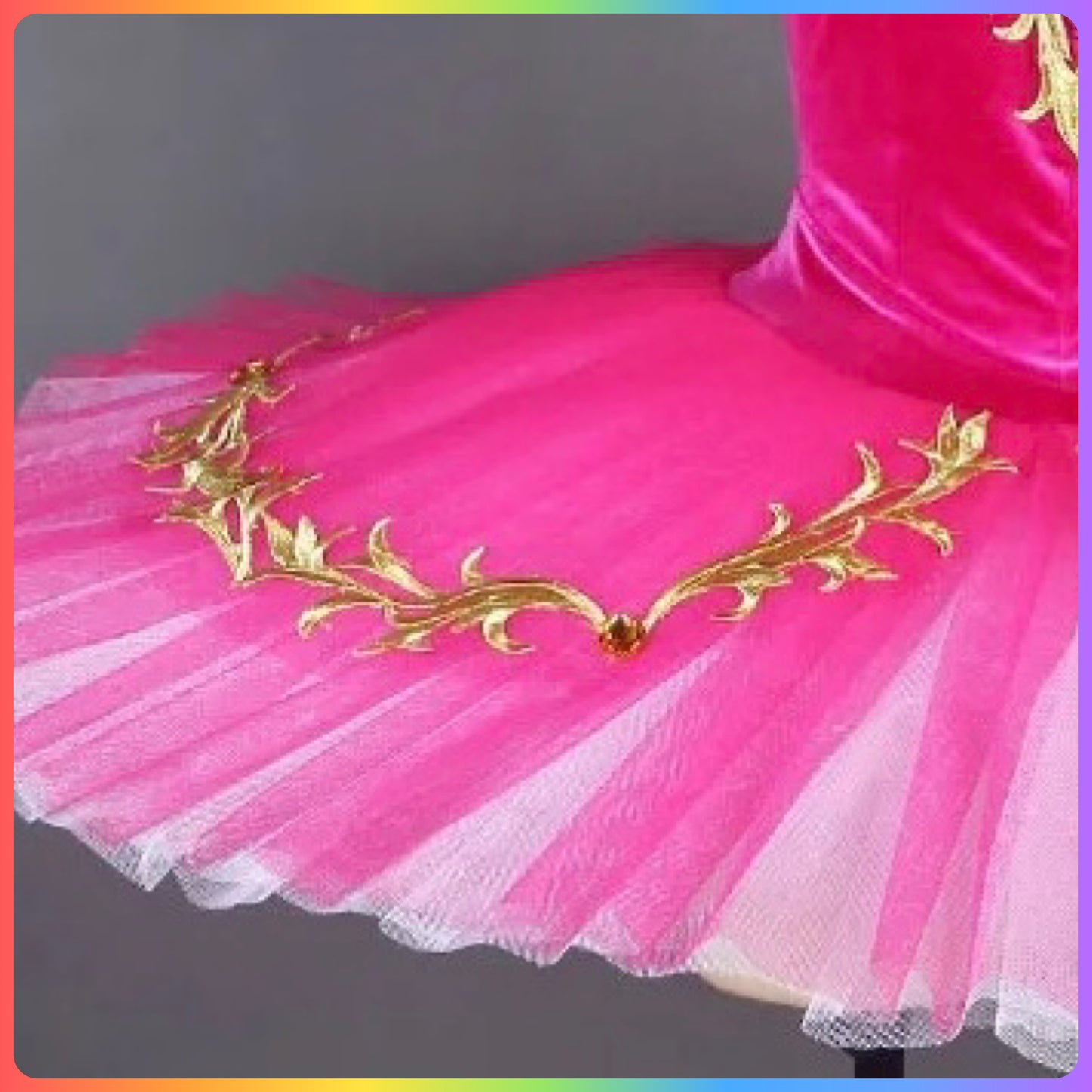 Hot Pink / Green Professional Ballet Pancake Tutu (Child & Adult Sizes)
