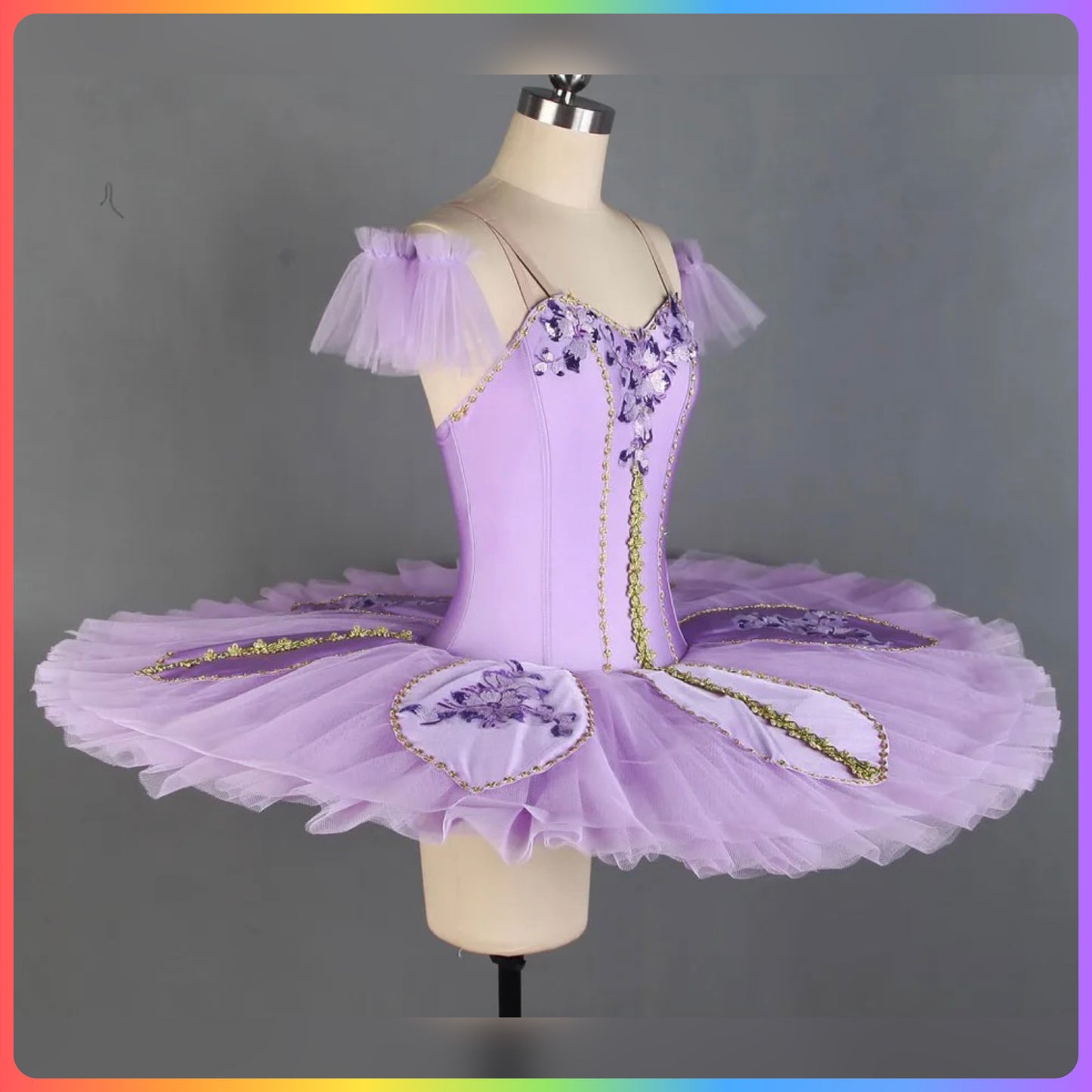 Lilac Floral Professional Ballet Pancake Tutu (Child & Adult Sizes)