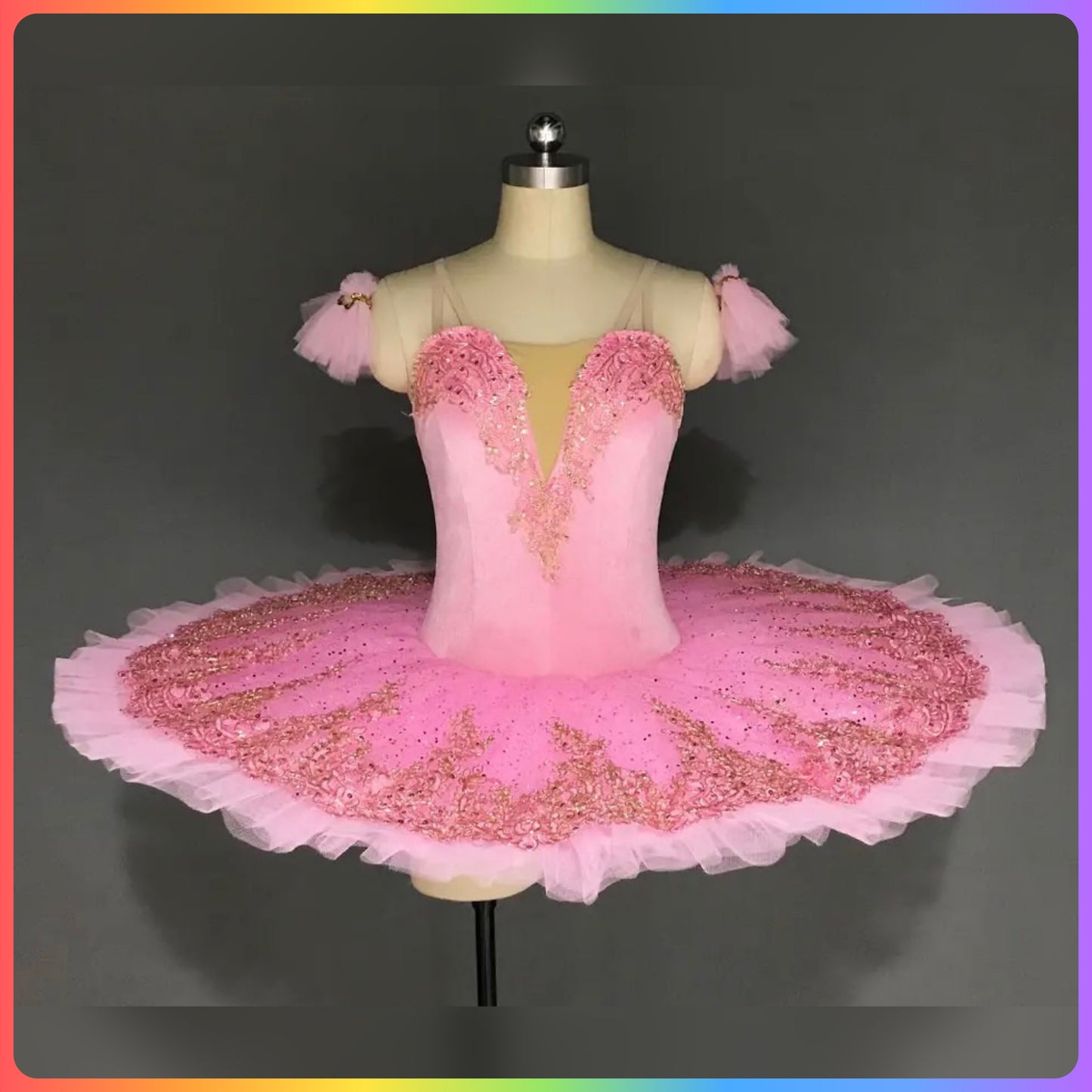 Pink Velvet Sequin Professional Ballet Pancake Tutu (Child & Adult Sizes)
